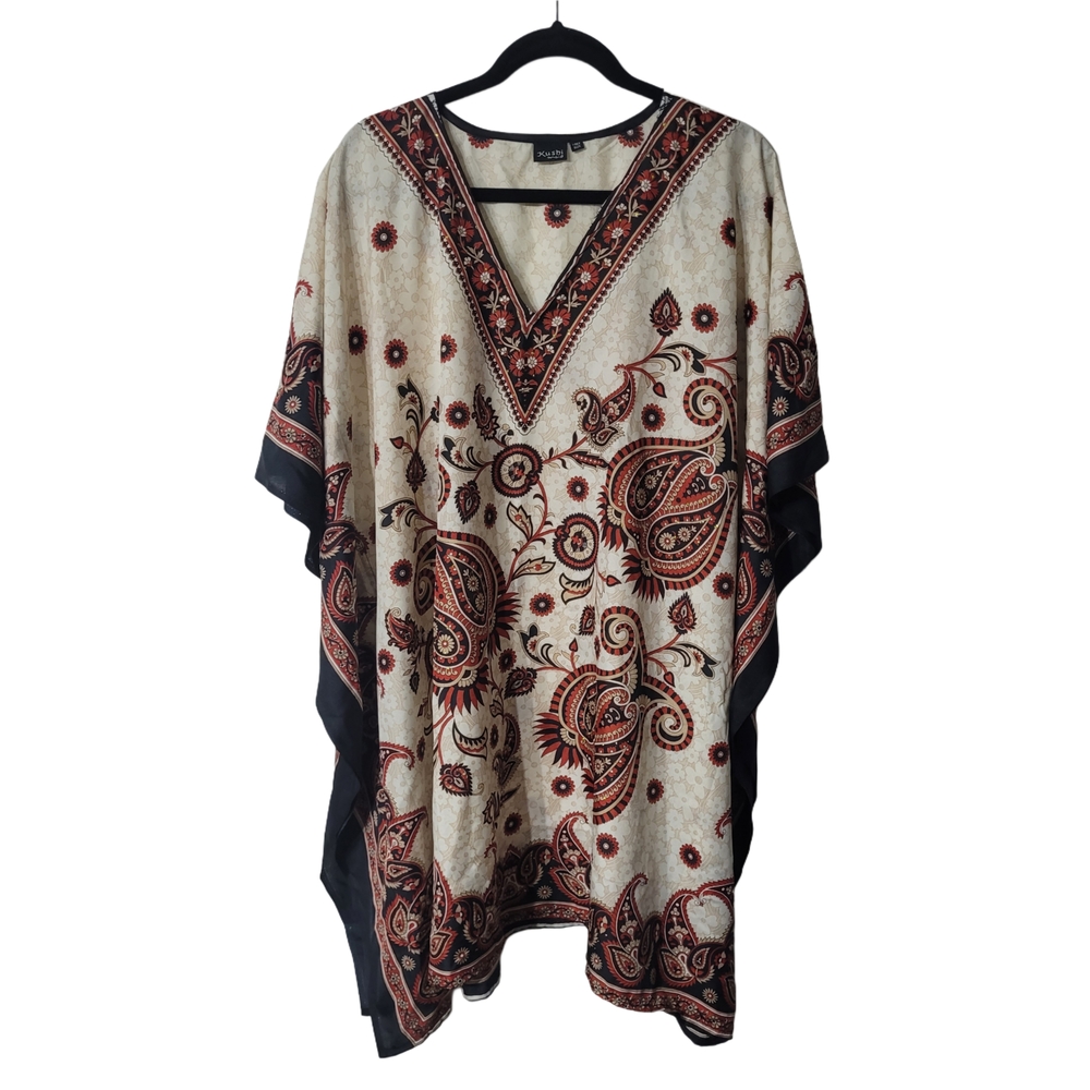 Bohemian Paisley Poncho Swim Coverup One Size Regular
